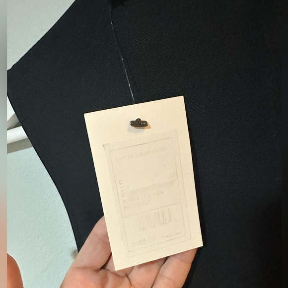 Theory Darted Leather Combo Dress. - Picture 8 of 9